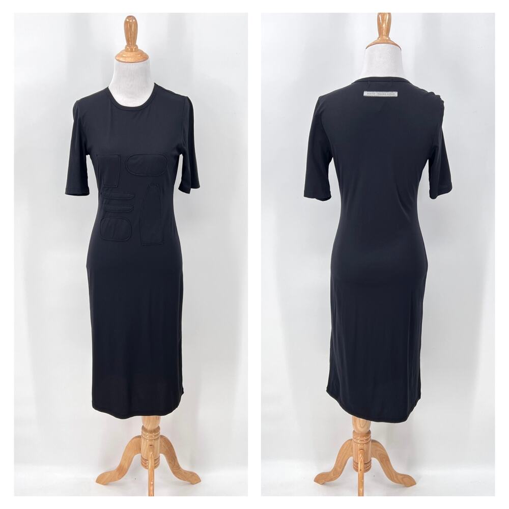 MARITHE FRANCIOS GIRBAUD Vintage Short Sleeve Dress Womens Medium Black T-shirt
